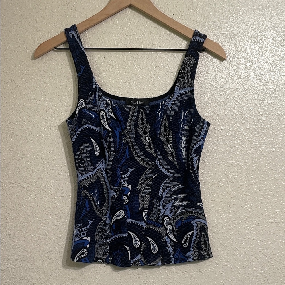 White House, black market  Women's Blue Paisley Top
